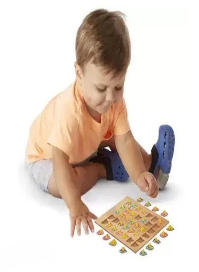 Manos Wooden Educational Matching Puzzle Board Game, Early Learning Toy for Toddlers 36 Hindi Letter for pre School Educational Toy Pack of 1 - Image 1